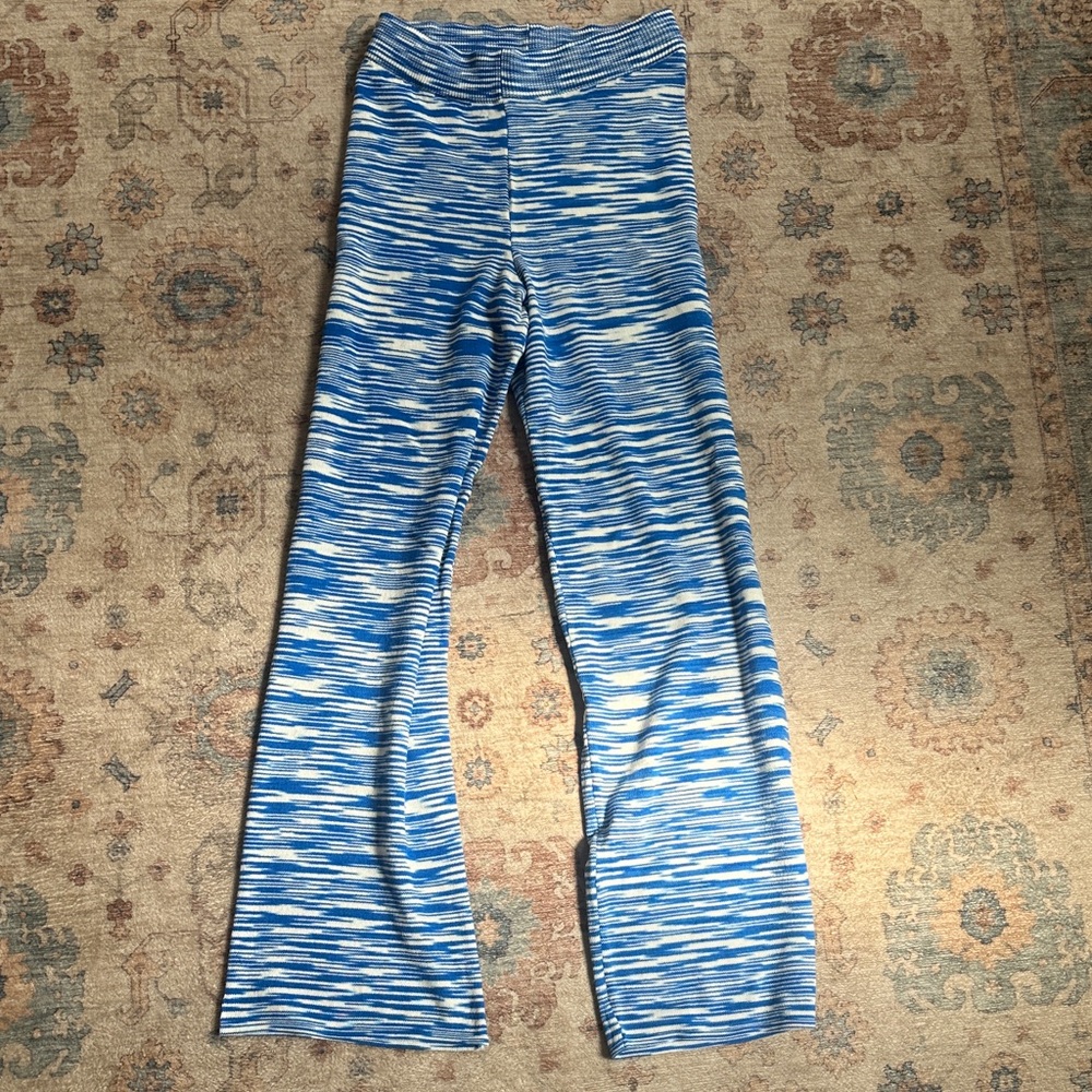 ASOS Blue & White Space-Dye Boot Flare Pants